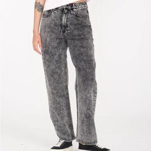 UNIQLO JEANS BLACK WASHED WIDE LEG JEANS